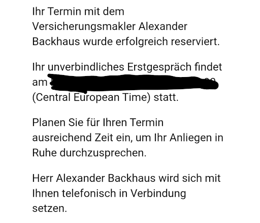 onecept – Versicherungsmakler Alexander Backhaus — Kundenfoto